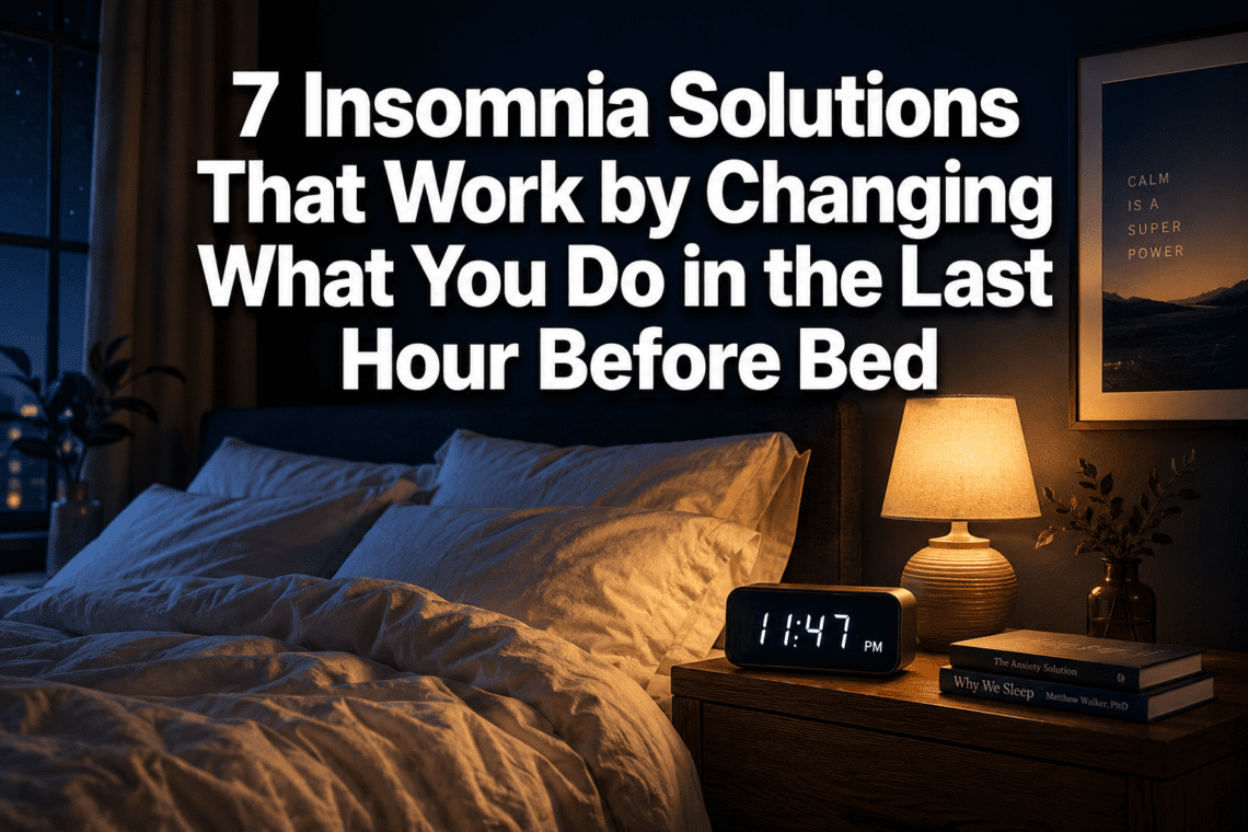 7 Insomnia Solutions That Work by Changing What You Do in the Last Hour Before Bed