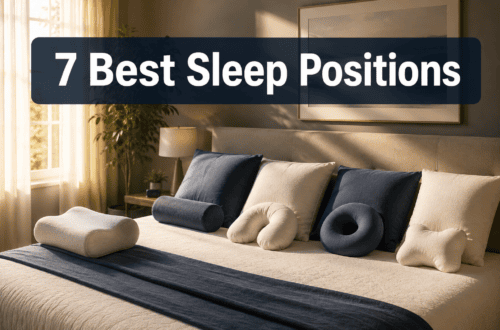 7 Best Sleep Positions That Finally End Morning Back & Neck Pain Last updated: July 12, 2026 Quick Answer: The best sleep positions for back and neck pain are side sleeping with a pillow between your knees and back sleeping with a pillow under your knees. Both keep your spine in a neutral alignment, which reduces pressure on muscles and joints overnight. Stomach sleeping is the one position most consistently linked to worsening pain, and it's worth avoiding if you can. Key Takeaways Side sleeping with knee support is the most widely recommended position for lower back pain [1] Back sleeping with a pillow under the knees maintains the spine's natural curve [1] Stomach sleeping strains the neck and lumbar spine - it's the position to avoid [1] Your pillow height matters as much as your position - wrong pillow height causes neck pain regardless of how you sleep [2] Left-side sleeping is the best position during pregnancy and also helps with acid reflux Snoring and sleep apnea improve significantly with side sleeping compared to back sleeping It takes most people 2-4 weeks to adjust to a new sleep position consistently Mattress firmness should match your sleep position - side sleepers need softer, back sleepers need medium-firm Waking up with neck pain is almost always a pillow problem, not just a position problem [3] You can train yourself to stay in a new position using body pillows or rolled towels as physical barriers What Are the Best Sleep Positions for Back Pain? Side sleeping with a pillow between your knees is the single most recommended position for back pain, followed closely by back sleeping with a pillow under your knees. Both positions reduce spinal compression and help your muscles actually relax overnight instead of working to compensate for poor alignment. Here's what the research actually says: according to the Mayo Clinic, sleeping on your side with your legs slightly drawn toward your chest and a pillow between your knees helps align the spine, pelvis, and hips, taking pressure off the lower back [1]. Back sleeping with a pillow under the knees maintains the natural lumbar curve and lets the back muscles decompress [1]. The honest version is that there's no single "perfect" position for everyone. Back pain has different causes - disc issues, muscle tightness, SI joint problems - and what helps one person may not help another. But these two positions are the safest starting point for most people. The 7 positions, ranked from most to least back-friendly: Side sleeping with pillow between knees - best for most lower back pain Back sleeping with pillow under knees - best for maintaining lumbar curve Fetal position (side sleeping, knees drawn up) - good for disc herniation Side sleeping with full body pillow - reduces hip and shoulder pressure Back sleeping flat - neutral but less effective than with knee support Reclined back sleeping (adjustable base or wedge) - helpful for spinal stenosis Stomach sleeping with hip pillow - last resort if you can't change positions [1] Side Sleeping vs Back Sleeping - Which Is Actually Better? For most people, side sleeping wins - but back sleeping is better for specific conditions like sleep apnea or facial pressure issues. Side sleeping is the most common position worldwide, and it has real advantages: it reduces snoring, is the safest option during pregnancy, and keeps the airway more open. The downside is that it can create shoulder and hip pressure if your mattress is too firm, and it can cause neck pain if your pillow isn't the right height. Back sleeping is better for keeping your face and neck in neutral alignment, which is why some physical therapists prefer it for neck pain specifically [3]. The problem is that it worsens snoring and is actively dangerous for people with untreated sleep apnea. In practice this means: if you snore, have acid reflux, or are pregnant, side sleeping is the better choice. If you have chronic neck pain and don't snore, back sleeping with proper pillow support may serve you better. How Do I Know If My Sleep Position Is Causing Neck Pain? If your neck pain is worse in the morning and improves within an hour of getting up, your sleep position - or your pillow - is almost certainly the cause. The pattern matters here. Pain that's worst right after waking and fades during the day points directly to something happening during sleep. Pain that builds throughout the day is more likely posture or tension-related. Signs your position is the problem: Stiffness on one side only (usually the side you sleep on) Pain that's worse after longer sleep, not less Headaches at the base of the skull in the morning Numbness or tingling in your arm or hand when you wake up Harvard Health notes that the wrong pillow is one of the most overlooked causes of chronic neck pain - specifically, a pillow that's too high or too low forces your neck into a bent position for hours [2]. Even a good sleep position won't help if your pillow is working against you. If you've been dealing with this for a while and nothing seems to fix it, the pillow is usually where I'd look first. I spent months adjusting my sleep position before realizing my pillow was the actual problem. What's the Best Pillow for Side Sleepers? Side sleepers need a firmer, higher pillow that fills the gap between the shoulder and the head - typically 4 to 6 inches, depending on shoulder width. The reason this matters is that when you lie on your side, your shoulder pushes your head upward. A pillow that's too flat lets your head drop, straining the neck muscles on the upper side. A pillow that's too thick pushes your head up and strains the opposite side. What to look for: Height: Should keep your head level with your spine - not tilted up or down Firmness: Medium-firm to firm so it doesn't compress flat under your head's weight Material: Memory foam or latex holds its shape better than down or polyester fill Width: Wide enough that shifting slightly doesn't take you off the pillow The Sleep Foundation recommends that side sleepers also consider a body pillow between the knees to prevent the hips from rotating and pulling the spine out of alignment [3]. This is one of those small changes that makes a noticeable difference faster than you'd expect. Can Sleeping on Your Stomach Cause Problems? Yes - stomach sleeping is the most problematic position for both neck and back health. It forces your neck to rotate to one side for hours, compresses the lumbar spine, and puts your back muscles in a shortened, strained position all night [1]. Most people who struggle with morning stiffness and can't figure out why are stomach sleepers. It's not just you - this position is genuinely hard on the body. If you can't break the habit, the Mayo Clinic suggests placing a pillow under your hips and lower abdomen - not under your head - to reduce the arch in your lower back [1]. Skip the head pillow entirely if you're a stomach sleeper, or use a very thin one, to reduce how far your neck has to rotate. Worth trying if you're a committed stomach sleeper: a body pillow placed along your side can give you the pressure sensation you're used to while gradually shifting you toward a side-sleeping position. What Sleep Position Is Best for Snoring? Side sleeping is the most effective position for reducing snoring. Back sleeping causes the tongue and soft palate to fall backward into the airway, which is what creates the snoring sound. The difference can be significant. For people with mild to moderate snoring, switching to side sleeping alone sometimes eliminates it entirely. For people with obstructive sleep apnea, it reduces severity but isn't a substitute for a CPAP or other treatment. If you keep rolling onto your back at night: Sew a tennis ball into the back of a sleep shirt (old trick, but it works) Use a body pillow behind your back as a barrier Try a wedge pillow that elevates your upper body slightly Consider a positional sleep device designed specifically for this If snoring is affecting your sleep quality or your partner's, it's worth checking out the silent signs of a sleep disorder - snoring is sometimes the first visible sign of something that needs medical attention. Best Sleep Position for Pregnancy Left-side sleeping is the recommended position during pregnancy, particularly in the second and third trimesters. It improves circulation to the fetus, reduces pressure on the liver, and helps with kidney function. The reason left side specifically matters is that the inferior vena cava - the large vein that returns blood to the heart - runs along the right side of the spine. Lying on the left side keeps the uterus from compressing it as pregnancy progresses. A full-length body pillow or a pregnancy pillow that supports both the belly and the back makes left-side sleeping significantly more comfortable. If you're struggling with sleep during pregnancy more broadly, the insomnia during pregnancy guide covers what actually helps beyond just position. Sleep Positions to Avoid If You Have Arthritis For arthritis, the position to avoid depends on which joints are affected - but stomach sleeping is almost universally problematic, and sleeping with joints in a bent, compressed position worsens morning stiffness. General rules by joint: Hip arthritis: Avoid side sleeping on the affected hip - use a pillow between knees to reduce joint compression Knee arthritis: Avoid sleeping with knees fully bent - a small pillow under the knees in back sleeping helps Shoulder arthritis: Avoid sleeping on the affected shoulder - back sleeping or opposite-side sleeping is better Spinal arthritis (spondylitis): Back sleeping with minimal pillow height keeps the spine in the most neutral position The goal with arthritis is to keep affected joints in a mid-range, unloaded position overnight. Joints that are compressed or held at end-range for hours will be stiffer and more painful in the morning. What Sleep Position Helps With Acid Reflux? Left-side sleeping is the best position for acid reflux. It keeps the stomach below the esophagus, which makes it physically harder for stomach acid to travel upward. Back sleeping with the head elevated (using a wedge pillow, not just stacking pillows) is the second-best option. Elevating the upper body by 6 to 8 inches reduces reflux episodes significantly for most people. Right-side sleeping is the worst position for reflux - it relaxes the lower esophageal sphincter and makes reflux more likely. If you're waking up with a burning sensation in your chest or throat, your sleep position is worth examining before anything else. How Long Does It Take to Adjust to a New Sleep Position? Most people need 2 to 4 weeks to feel comfortable in a new sleep position, and up to 8 weeks before it becomes their default. The first few nights are usually the hardest - you'll wake up having rolled back to your old position, which is normal. The adjustment is partly physical (your body adapting to different pressure points) and partly habitual. Using a body pillow or a rolled towel as a physical barrier speeds up the process by making it uncomfortable to roll back. If you're also struggling to fall asleep during the transition, it's worth reading through these science-backed fixes for feeling tired but unable to sleep - position changes sometimes temporarily disrupt sleep onset before things improve. How to Train Yourself to Sleep on Your Back Back sleeping is one of the harder positions to adopt if you're a natural side or stomach sleeper, but it's trainable with the right setup. Step-by-step approach: Place a pillow under your knees before you get in bed - this makes back sleeping immediately more comfortable Use two body pillows, one on each side, to prevent rolling Keep your arms at your sides or on your chest - not above your head, which strains the shoulders [3] Start by trying to fall asleep on your back, even if you end up moving during the night Gradually, your body will spend more time in the position as it becomes familiar It's not just about willpower. The physical setup matters more than the intention. Best Mattress Firmness for Different Sleep Positions Your mattress firmness should match your primary sleep position. Using the wrong firmness is one of the most common reasons people wake up with pain even when their position is technically correct. Sleep Position Recommended Firmness Why Side sleeper Soft to medium (3-5/10) Allows shoulder and hip to sink in, keeping spine level Back sleeper Medium to medium-firm (5-7/10) Supports lumbar curve without excessive sinking Stomach sleeper Firm (7-8/10) Prevents hips from sinking and arching the spine Combination sleeper Medium (5/10) Balances needs across positions The reason this matters is simple: a side sleeper on a very firm mattress has their spine bowing upward because the shoulder and hip can't sink in. A back sleeper on a very soft mattress has their hips sinking too deep, which exaggerates the lumbar curve. Is It Bad to Sleep in the Same Position Every Night? Sleeping in the same position every night isn't inherently bad - as long as it's a good position. The problems arise when that position is stomach sleeping, or when you're sleeping on a surface that creates consistent pressure on the same joints. If you're a committed side sleeper, alternating sides periodically helps prevent shoulder and hip imbalances. Some people develop one-sided neck or shoulder tightness from always sleeping on the same side. For people who wake up stiff and sore, the issue is usually not the position itself but the combination of position, pillow, and mattress firmness. Fixing one without the others often doesn't solve the problem. 🔎 If you're waking up exhausted regardless of how you sleep, it may be worth looking deeper. Take this free, anonymous insomnia test to evaluate your symptoms over the past two weeks - it only takes a few minutes and can help you understand what's actually going on. Why Do I Wake Up With Neck Pain? Morning neck pain is almost always caused by one of three things: a pillow that's the wrong height, sleeping on your stomach, or sleeping with your arm under your head. The pillow height issue is the most common and the most overlooked. Harvard Health specifically notes that a pillow that doesn't support the natural curve of the neck - whether too high or too flat - puts the neck in a strained position for the entire night [2]. For back sleepers, a rounded, contoured pillow under the neck with a flatter section for the head works better than a standard flat pillow [2]. For side sleepers, the pillow needs to be thick enough to keep the head level with the spine. Most standard pillows are too thin for side sleeping, which is why so many side sleepers end up with one-sided neck pain. The Sleep Foundation also points out that back sleepers should keep their hands at their sides or on their chest - not raised above the head, which rotates and strains the neck and upper back [3]. If you've sorted out your pillow and position and still wake up with neck pain, applying heat or cold to the neck for 10 to 15 minutes before bed can help reduce existing tension before it compounds overnight [3]. Conclusion Morning back and neck pain isn't something you just have to accept. Most of the time, it comes down to a few specific, fixable things: your sleep position, your pillow height, and your mattress firmness. The most practical starting points: Switch to side sleeping with a pillow between your knees, or back sleeping with a pillow under your knees Check your pillow height - it should keep your head level with your spine, not tilted in either direction If you're a stomach sleeper, place a pillow under your hips and work gradually toward side sleeping Give any new position at least 3 to 4 weeks before deciding it doesn't work This is what worked for me: fixing the pillow height made more difference than any position change I tried. I'd been adjusting everything else for months before I realized the pillow I'd been using for years was too flat for side sleeping. If you're dealing with pain that doesn't improve with position changes, it's worth looking at the bigger picture. Poor sleep quality overall - not just position - affects how much pain you feel. You might find it useful to look at how to improve deep sleep or work through a proper bedtime routine for adults that helps your nervous system actually wind down before bed. And if you're not sure whether what you're experiencing goes beyond position-related discomfort, these 15 insomnia tips cover the situations where sleep problems run deeper than any single fix. You don't have to fall asleep perfectly every night. You just have to rest - and making your sleep position work for your body instead of against it is one of the more reliable ways to get there. 🔎 Still waking up exhausted no matter what you try? Take this free anonymous insomnia test - it evaluates your symptoms over the past two weeks and takes only a few minutes. It's a useful first step in understanding what's actually driving your sleep problems. Medical disclaimer: The information in this article is for educational purposes only and does not constitute medical advice. If you have chronic pain, a diagnosed sleep disorder, or symptoms that aren't improving, please consult a qualified healthcare provider. FAQ Q: What is the single best sleep position for lower back pain?Side sleeping with a pillow between the knees is the most consistently recommended position for lower back pain. It aligns the spine, hips, and pelvis and reduces pressure on the lumbar region [1]. Q: Is it okay to sleep on your back every night?Yes, back sleeping is one of the healthiest positions for spinal alignment. The key is using a pillow under the knees to maintain the natural lumbar curve. It's not recommended for people with untreated sleep apnea or heavy snorers [1]. Q: Why does my neck hurt more on the side I sleep on?This usually means your pillow is too thin. When side sleeping, the pillow needs to fill the space between your shoulder and your head. If it's too flat, your head drops toward the mattress, straining the neck muscles on the upper side [2]. Q: Can the wrong mattress cause back pain even with a good sleep position?Yes. A mattress that's too soft allows the hips to sink too far, misaligning the spine regardless of position. A mattress that's too firm creates pressure points on the hips and shoulders. Matching firmness to your sleep position matters [3]. Q: What's the best sleep position for people with acid reflux?Left-side sleeping is best for acid reflux. It keeps the stomach positioned below the esophagus, making it harder for acid to travel upward. Right-side sleeping is the worst position for reflux. Q: How do I stop rolling onto my back when I'm trying to side sleep?Use a body pillow behind your back as a physical barrier. You can also try the tennis ball method - sewing a tennis ball into the back of a sleep shirt makes rolling uncomfortable enough to disrupt the habit within a few weeks. Q: Is stomach sleeping always bad?It's the most problematic position for most people, particularly for neck and lower back health. If you can't change the habit, placing a pillow under the hips and lower abdomen reduces the strain significantly [1]. Q: What pillow is best for back sleepers with neck pain?A contoured or cervical pillow that supports the neck's natural curve while keeping the head relatively flat. Harvard Health recommends a rounded pillow under the neck with a flatter section for the head, rather than a single thick pillow that pushes the head forward [2]. Q: Does sleep position affect snoring?Yes, significantly. Back sleeping causes the tongue and soft palate to fall backward into the airway. Side sleeping keeps the airway more open and reduces snoring for most people. Q: How long before a new sleep position stops feeling uncomfortable?Most people adjust within 2 to 4 weeks. The first few nights are the hardest. Using pillows as physical barriers and being consistent about starting in the new position speeds up the process. References [1] Sleeping Positions for Back Pain - https://www.mayoclinic.org/diseases-conditions/back-pain/in-depth/sleeping-positions/art-20546852 [2] Say Good Night to Neck Pain - https://www.health.harvard.edu/pain/say-good-night-to-neck-pain [3] Best Sleeping Position for Neck Pain - https://www.sleepfoundation.org/sleeping-positions/best-sleeping-position-for-neck-pain 🔎 Not sure if your sleep issues go beyond position? Take this free, anonymous insomnia test - evaluate how you've felt over the past two weeks and get a clearer picture of what might be keeping you from real rest. Meta Title: 7 Best Sleep Positions to End Back & Neck Pain (2026) Meta Description: Waking up stiff and sore? These 7 best sleep positions are backed by research and fix the real causes of morning back and neck pain. Find out which works for you. Tags: best sleep positions, sleep positions for back pain, neck pain sleep position, side sleeping benefits, back sleeping tips, sleep posture, pillow for side sleepers, acid reflux sleep position, pregnancy sleep position, snoring sleep position, mattress firmness, insomnia tips